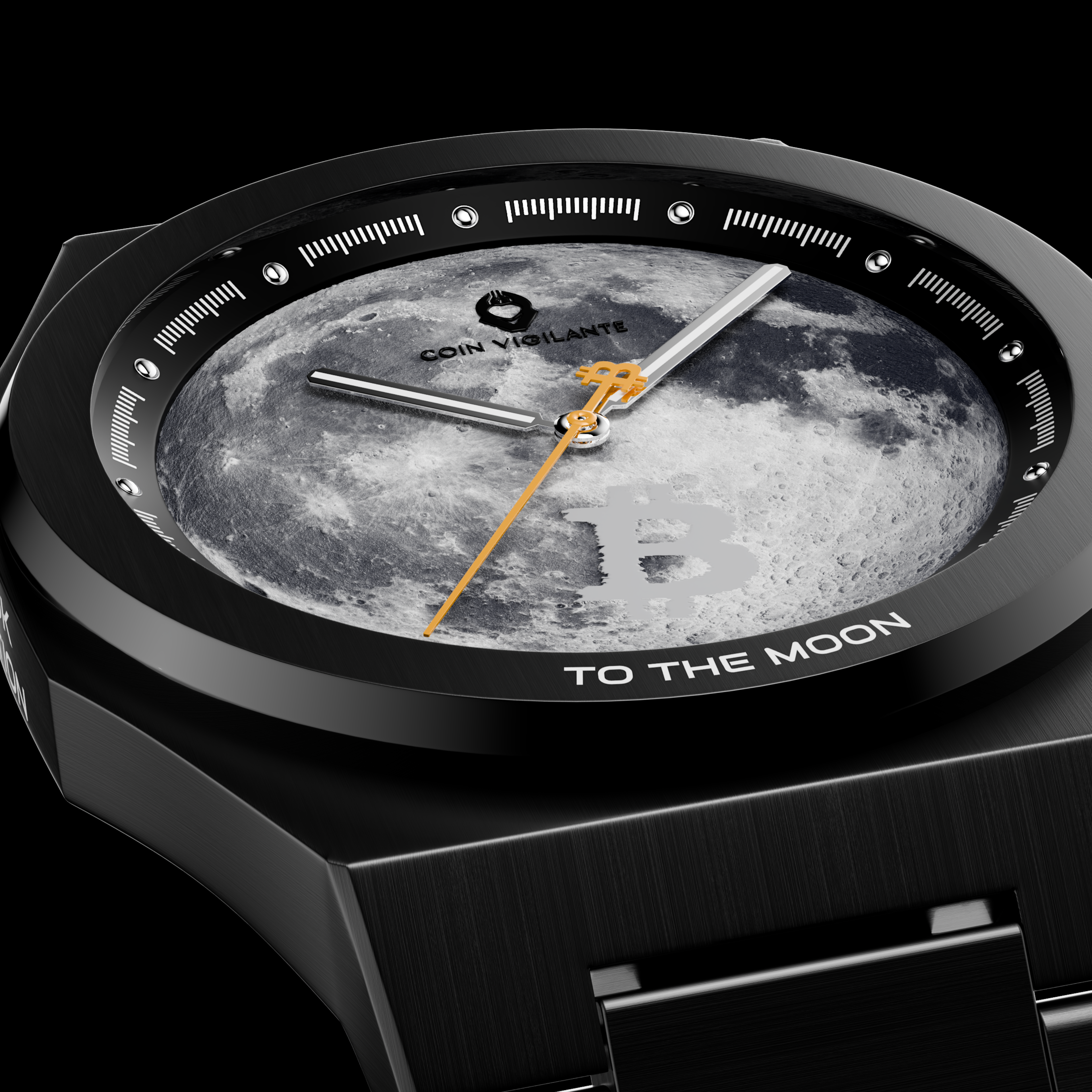 To The Moon - $100K Edition Bitcoin Watch (Black)